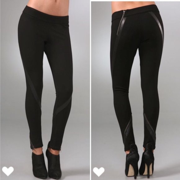 Under.ligne by Doo.Ri Leggings with Leather Trim - Picture 1 of 5